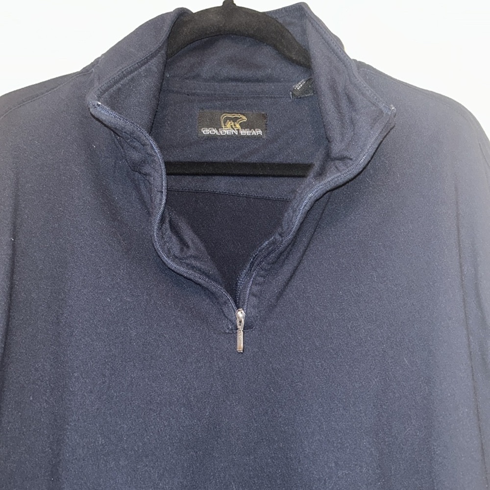 Golden Bear Men's Quarter Zip Fleece Sweatshirt 2XL Navy Golf Casual Pullover